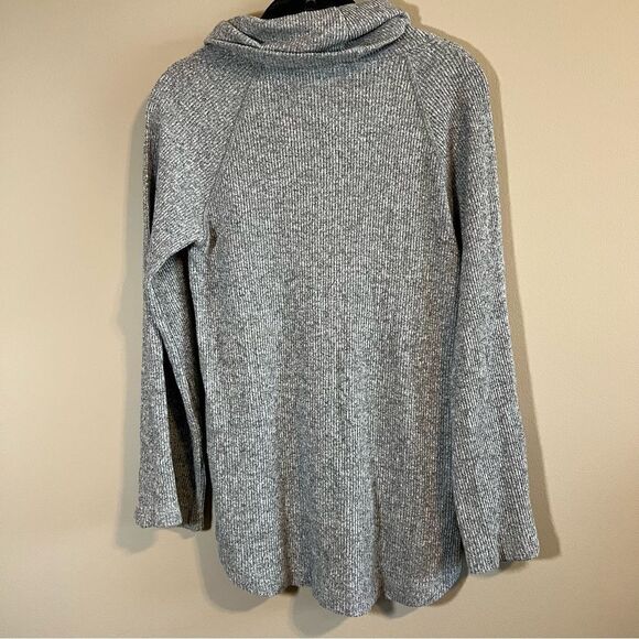✨ Anthropologie Maeve Gray Ribbed Cowl Neck Sweater Small - Picture 8 of 9